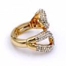 Gold Plated Clear with Crystal Stretch Rings