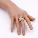 Gold Plated Clear Crystal Stretch Ring