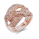 Gold Plated Clear Crystal Stretch Ring