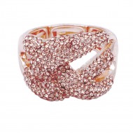 Rose Gold Plated with Peach Crystal Stretch Ring