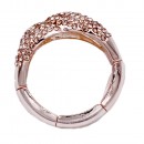 Rose Gold Plated with Peach Crystal Stretch Ring