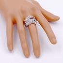 Rhodium Plated with Clear Crystal Stretch Ring