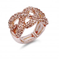 Peach Plated with Crystal Stretch Ring