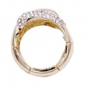 Gold Plated with Clear Crystal Acrylic Adjustable Stretch Ring