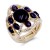 Gold-Plated-with-Black-Crystal-Flower-Adjustable-Stretch-Ring-Gold Black