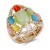 Gold-Plated-with-Multi-Color-Crystal-Flower-Adjustable-Stretch-Ring-Gold Multi-Color