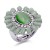 Rhodium-Plated-Green-Crystal-Flower-Stretch-Ring-Rhodium Green