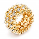 Gold Plated wtih Clear Crystal Animal Stretch Rings