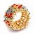 Gold-Plated-with-Multi-Color-Crystal-Animal-Stretch-Rings-Gold Multi-Color