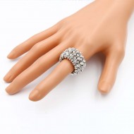 Rhodium Plated with Crystal Animal Stretch Rings