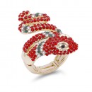 Rhinstone Plated with Snake Crystal Zinc Alloy Stretch Ring