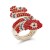 Gold-Plated-with-Multi-Color-Snake-Crystal-Zinc-Alloy-Stretch-Ring-Gold Multi-Color