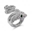 Rhinstone Plated with Snake Crystal Zinc Alloy Stretch Ring