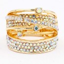 Gold Plated with AB Crystal Stretch Ring