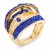 Gold-Plated-Royal-Blue-Crystal-Stretch-Ring-Gold Blue