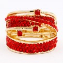 Gold Plated Red Crystal Stretch Ring