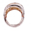 Rose Gold Plated with AB Crystal Zinc Alloy Stretch Ring