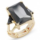 Gold Plated blue Stone Stretch Ring