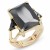 Gold-Plated-black-Stone-Stretch-Ring-Gold Black