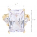 Gold Plated with Clear Crystal Zinc Alloy Stretch Ring