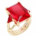 Gold Plated With Red Crystal Strech Rings
