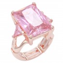 Gold Plated with Clear Crystal Zinc Alloy Stretch Ring