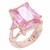 Rose-Gold-Plated-With-Pink-Crystal-Strech-Rings-Rose Gold Pink