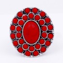 Anti Silver Platd With Red Stone Stretch Ring