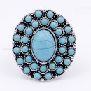 Anti Silver Platd With Turquoise Stretch Ring