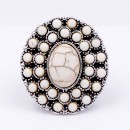 Anti Silver Platd With White Stone Stretch rings