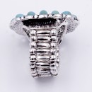 Anti Silver Plated With Turquoise Stretch Ring