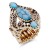 Anti-Gold-Plated-With-Turquoise-Stone-Stretch-Rings-Gold Turquoise