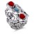 Anti-Silver-Plated-With-Turquoise-and-Red-Stone-Stretch-Ring-Rhoidum Turquoise Red