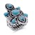 Anti-Silver-Plated-With-Turquoise-Stretch-Ring-Rhodium Turquoise