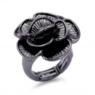 Gunmetal Plated Flower Stretch Ring