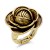 Antique-Gold-Plated-Flower-Stretch-Ring-Antique Gold