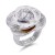 Burnished-Silver-Plated-Flower-Stretch-Ring-Burnished Silver