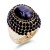 Gold-Plated-With-Jet-Crystal-/-Jet-Cat-Eye-Stretch-Ring-Jet Black