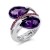 Rhodium-Plated-With-Purple-Crystal-Stretch-Ring-Rhodium Purple
