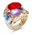 Gold-Plated-Multi-Color-Crystal-Stretch-Ring-Gold Multi-Color