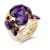 Gold-Plated-With-Purple-Crystal-Stretch-Ring-Gold purple