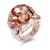 Rose-Gold-Plated-With-Peach-Color-Crystal-Stretch-Ring-PeachRose Gold