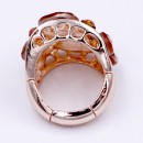 Rose Gold Plated With Peach Color Crystal Stretch Ring