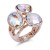 Rose-Gold-Plated-With-3-Clear-AB-Crystal-Stretch-Ring-Rose Gold AB