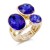 Gold-Plated-With-3-Blue-Crystal-Stretch-Ring-Gold Blue