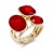 Gold-Plated-With-3-Red-Crystal-Stretch-Ring-Gold Red