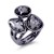 Gunmetal-Plated-With-3-Black-Diamond-Crystal-Stretch-Ring-Black Diamond