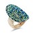 Gold-Plated-With-Green-AB-Crystal-Stretch-Ring-Gold Green AB
