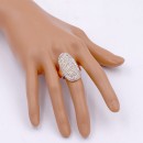 Rose Gold Plated With Clear AB Crystal Stretch Ring