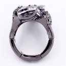 Black Plating Plated Stretch Ring with Pea Stones